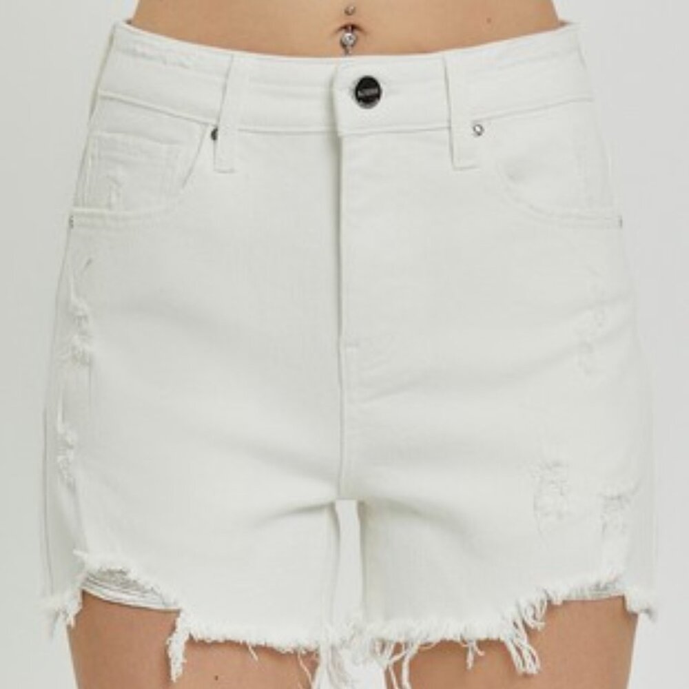New never worn White Distressed RISEN Shorts